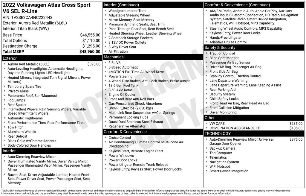 2022 Volkswagen Atlas Cross Sport 3.6L V6 SEL R-Line Lakeland FL