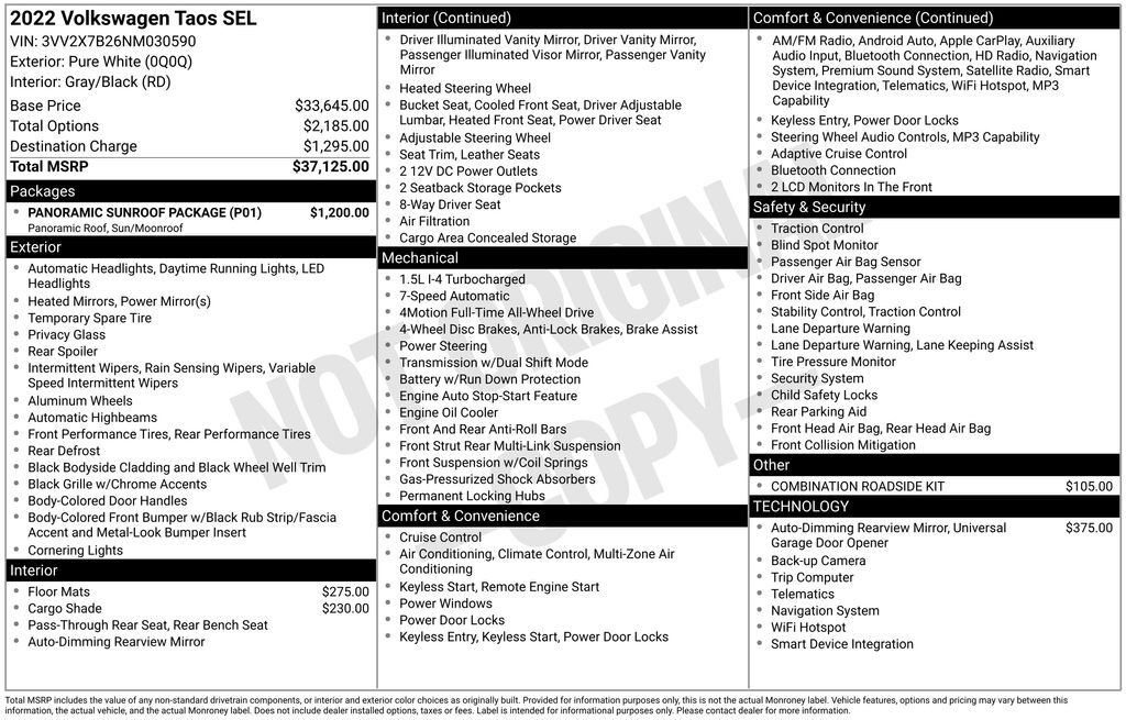 2022 Volkswagen Taos 1.5T SEL Lakeland FL