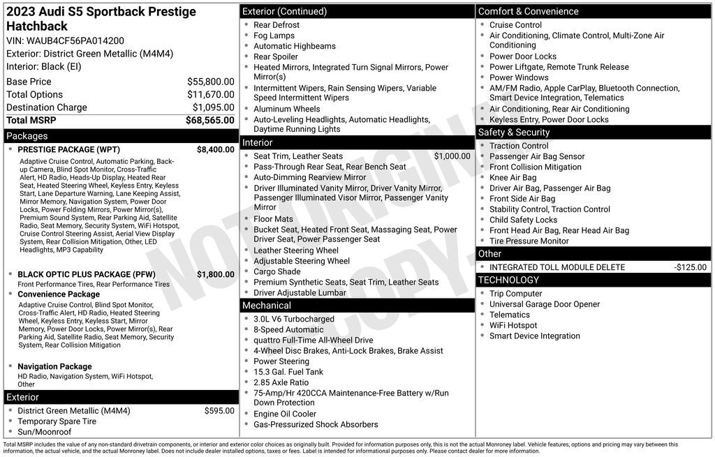 2023 Audi S5 Sportback Prestige Lakeland FL