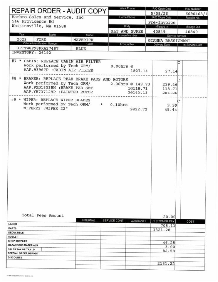 2023 Ford Maverick XLT - 1 OWNER - FX4 - TOW PACK Webster MA 2023 Ford Maverick XLT - 1 OWNER - FX4 - TOW PACK Webster MA