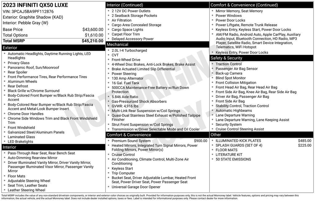 2023 INFINITI QX50 LUXE Lakeland FL