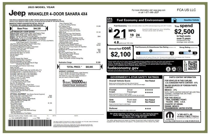 2023 Jeep Wrangler Sahara - 1 OWNER - FULLY LOADED - OVER 60K NEW Whitinsville MA 2023 Jeep Wrangler Sahara - 1 OWNER - FULLY LOADED - OVER 60K NEW Whitinsville MA