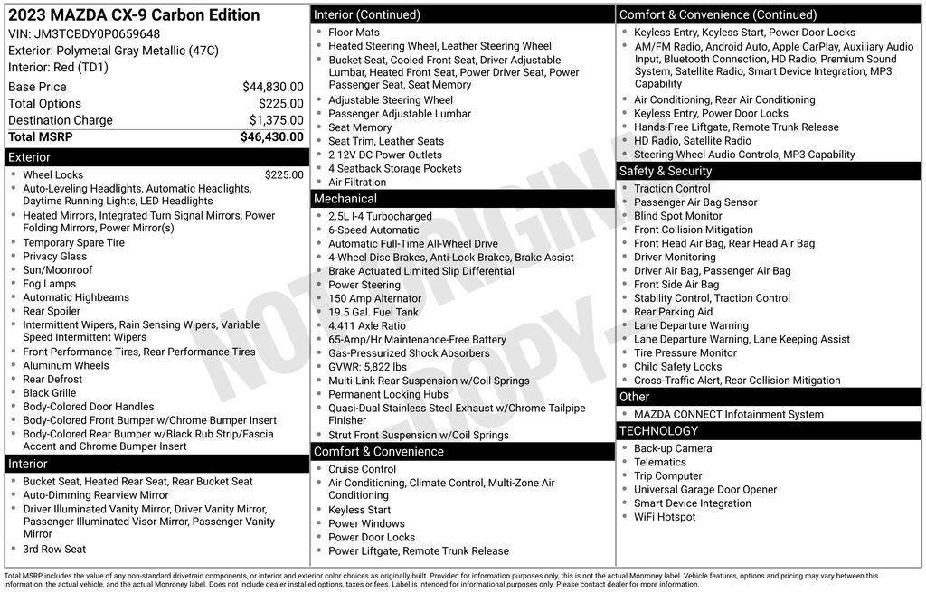 2023 MAZDA CX-9 Carbon Edition Lakeland FL