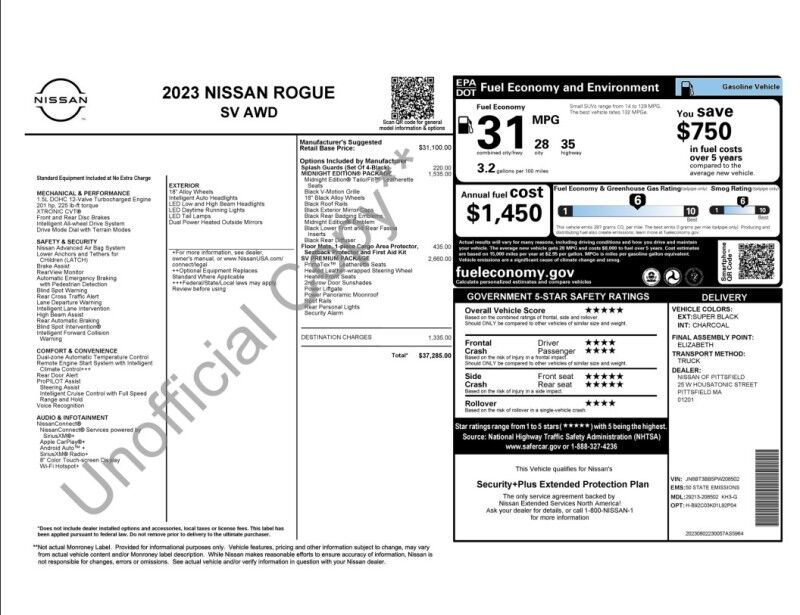 2023 Nissan Rogue SV - 1 OWNER - MIDNIGHT EDITION Webster MA 2023 Nissan Rogue SV - 1 OWNER - MIDNIGHT EDITION Webster MA