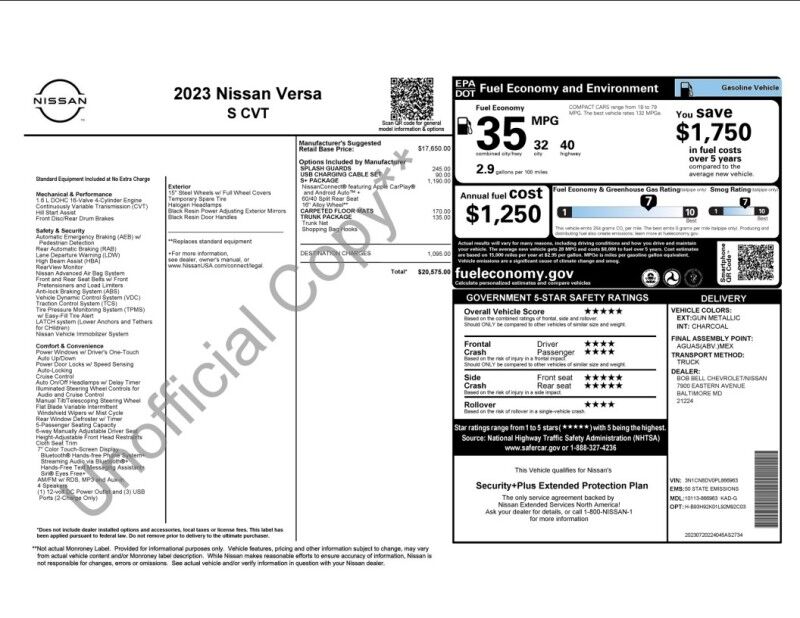 2023 Nissan Versa S Whitinsville MA 2023 Nissan Versa S Whitinsville MA