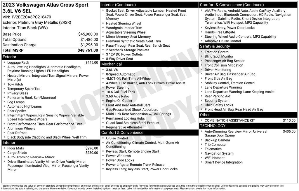 2023 Volkswagen Atlas Cross Sport 3.6L V6 SEL Lakeland FL