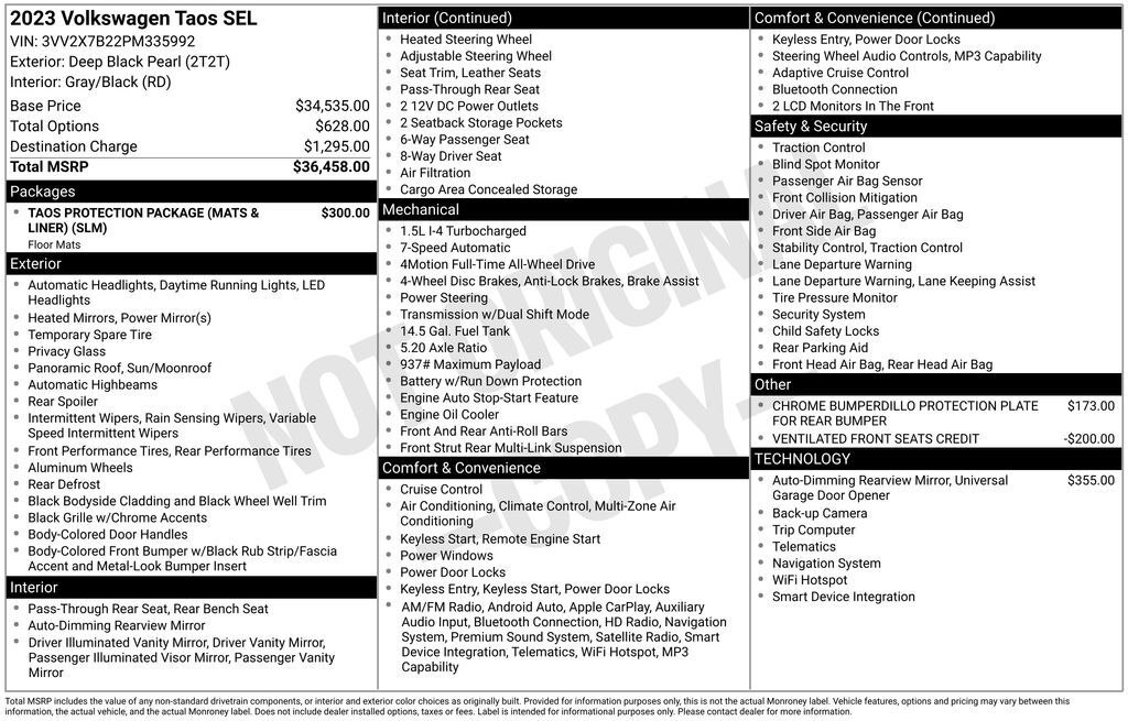 2023 Volkswagen Taos 1.5T SEL