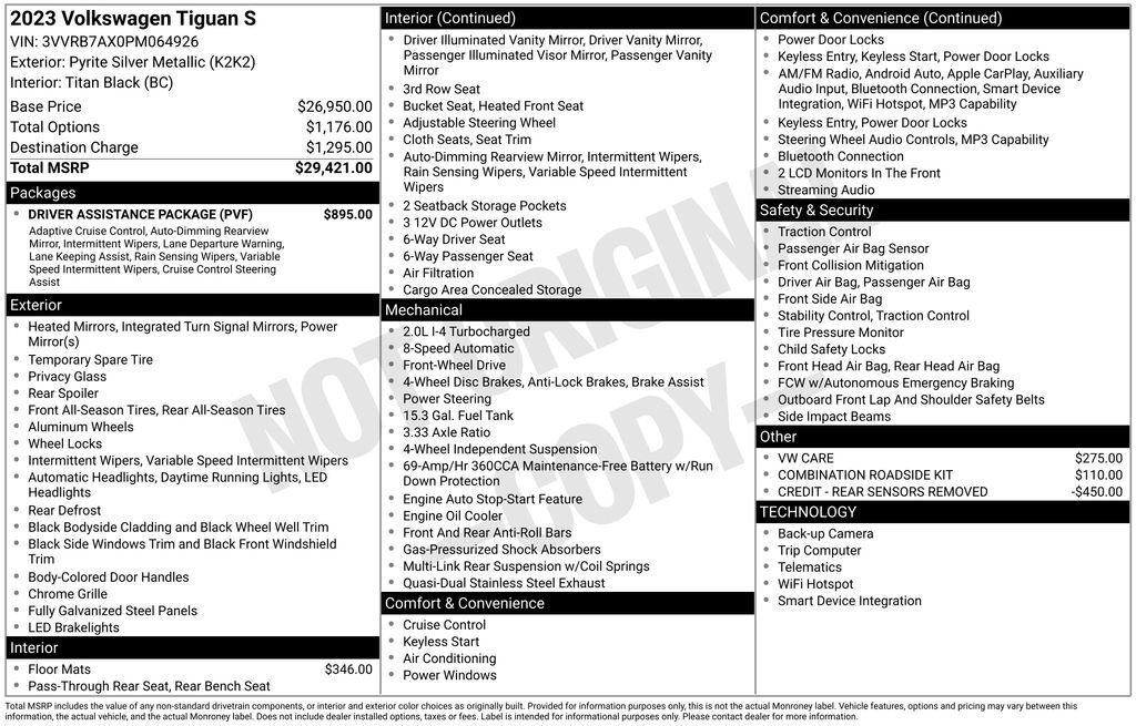 2023 Volkswagen Tiguan 2.0T S Lakeland FL