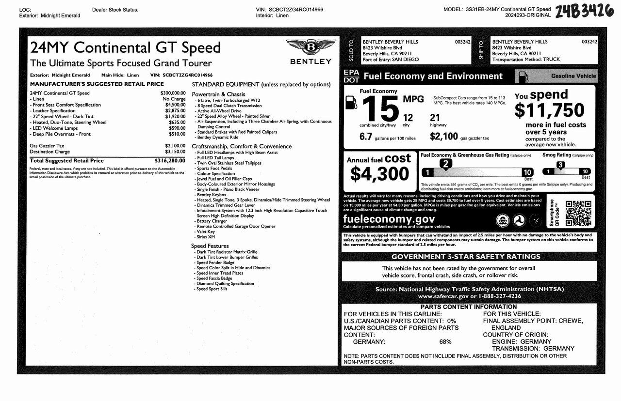 2024 Bentley Continental GT Speed Speed Lawrence KS
