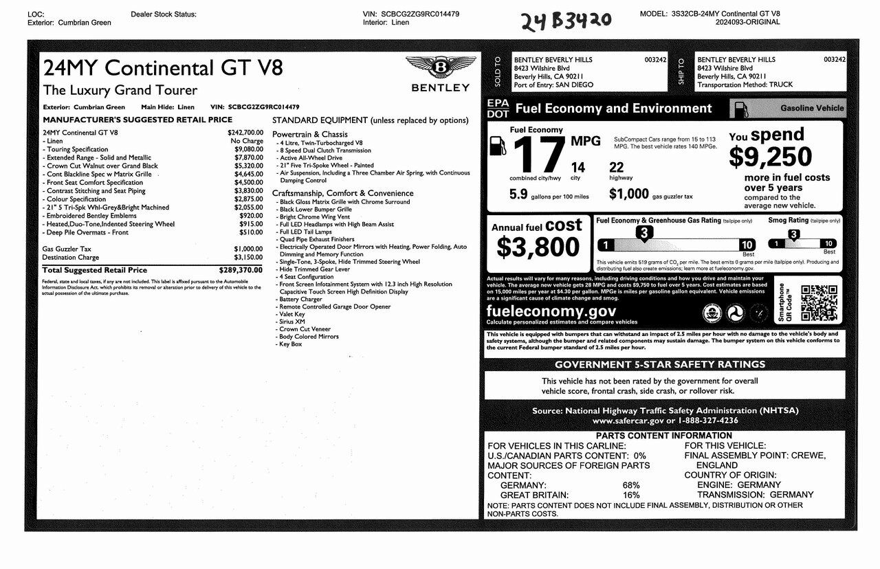 2024 Bentley Continental GT V8 V8 Lawrence KS