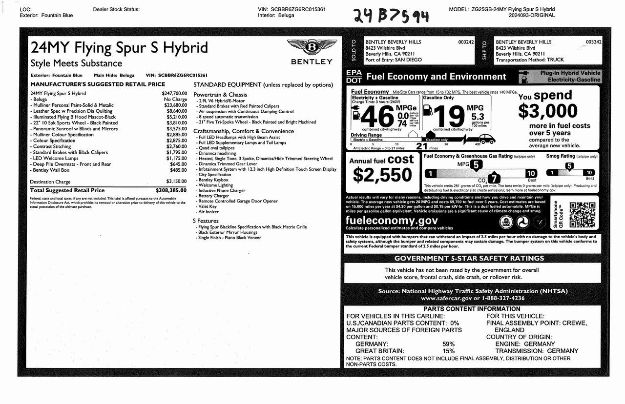 2024 Bentley Flying Spur S Hybrid S Hybrid Lawrence KS