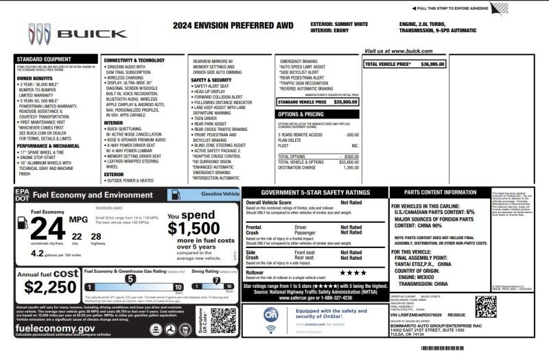 2024 Buick Envision Preferred - 1 OWNER - LEATHER Webster MA 2024 Buick Envision Preferred - 1 OWNER - LEATHER Webster MA