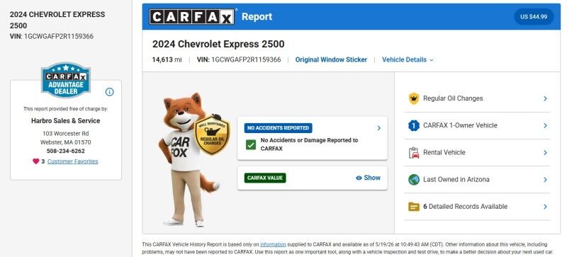 2024 Chevrolet Express Cargo Van - 1 OWNER - ONLY 14K MILES - LIKE NEW Whitinsville MA 2024 Chevrolet Express Cargo Van - 1 OWNER - ONLY 14K MILES - LIKE NEW Whitinsville MA