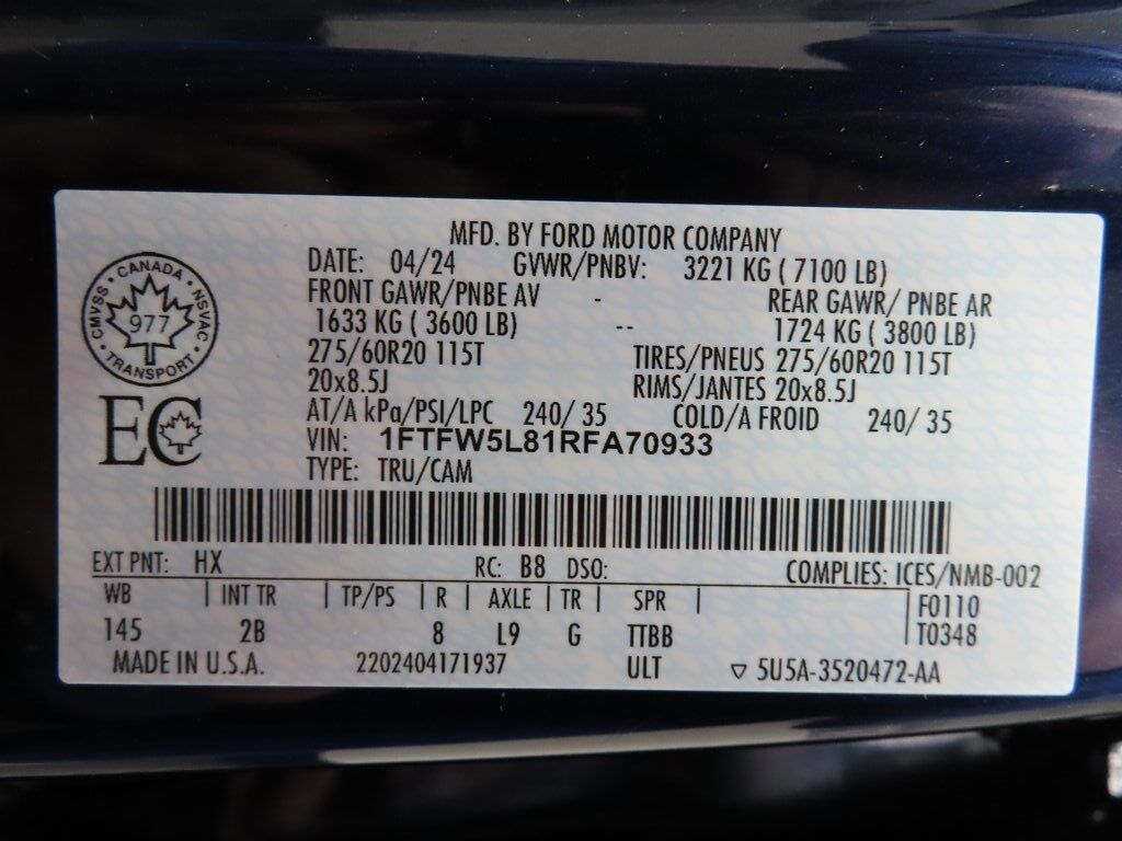 2024 Ford F-150 4x4 SuperCrew Lariat Fond du Lac WI