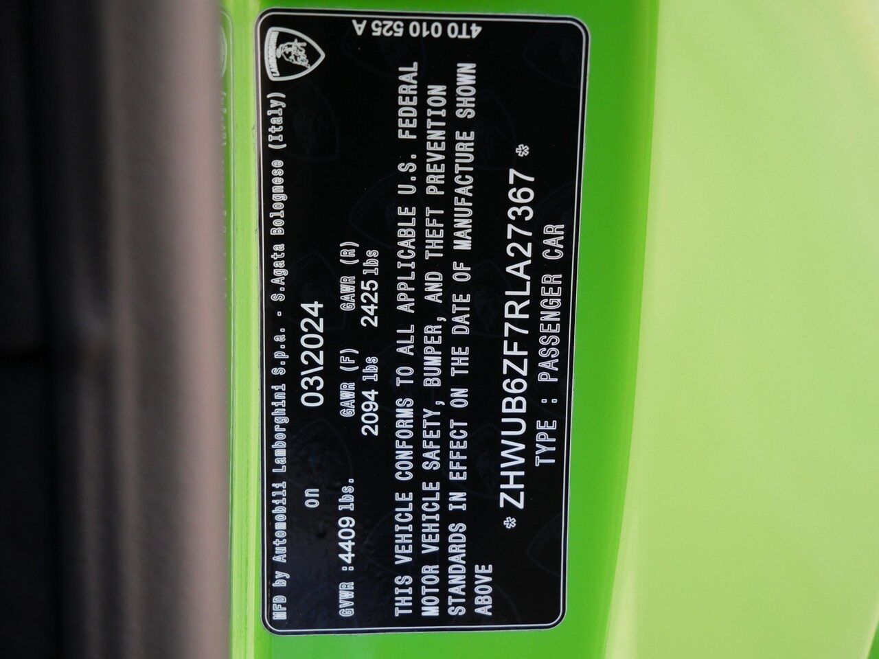2024 Lamborghini Huracan Tecnica Base Base Lawrence KS