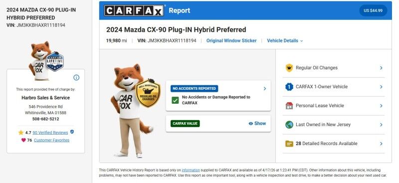 2024 Mazda CX-90 PHEV Preferred - 1 OWNER - POWER SUNROOF Webster MA 2024 Mazda CX-90 PHEV Preferred - 1 OWNER - POWER SUNROOF Webster MA