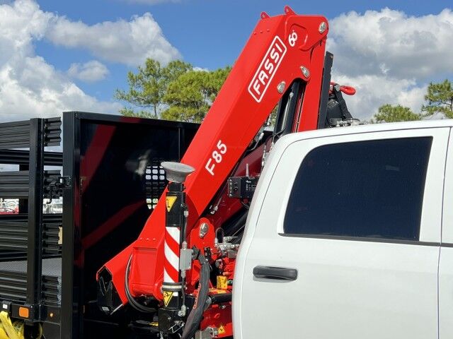 2024 Ram 5500 SL Crew Cab 9' BABCO Steel Stake Flatbed with Fassi F85 Knuckle Boom Crane Homestead FL 2024 Ram 5500 SL Crew Cab 9' BABCO Steel Stake Flatbed with Fassi F85 Knuckle Boom Crane Homestead FL