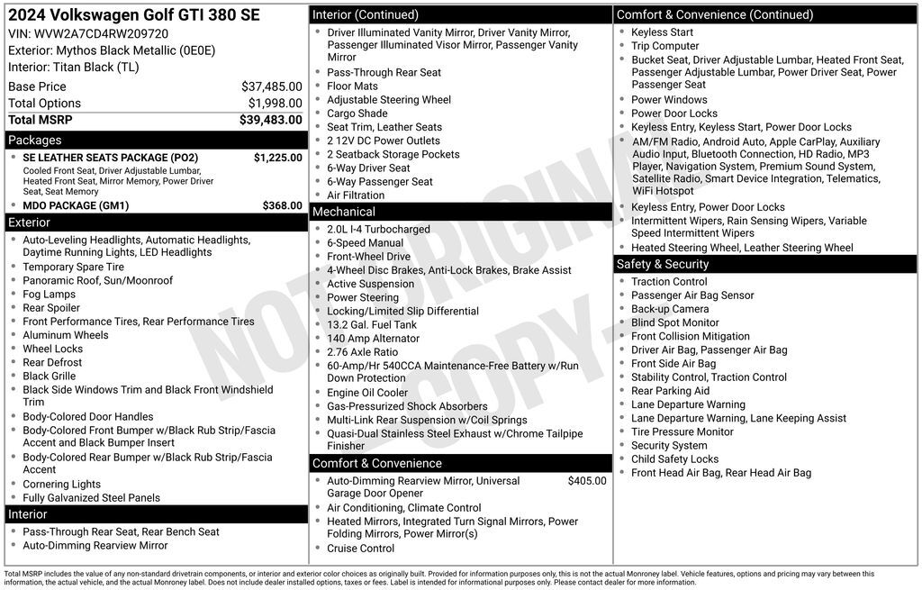 2024 Volkswagen Golf GTI SE