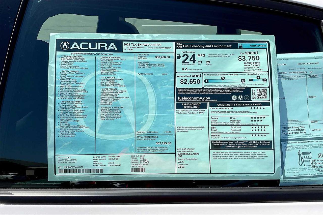 2025 Acura TLX w/A-Spec Package Roseville CA