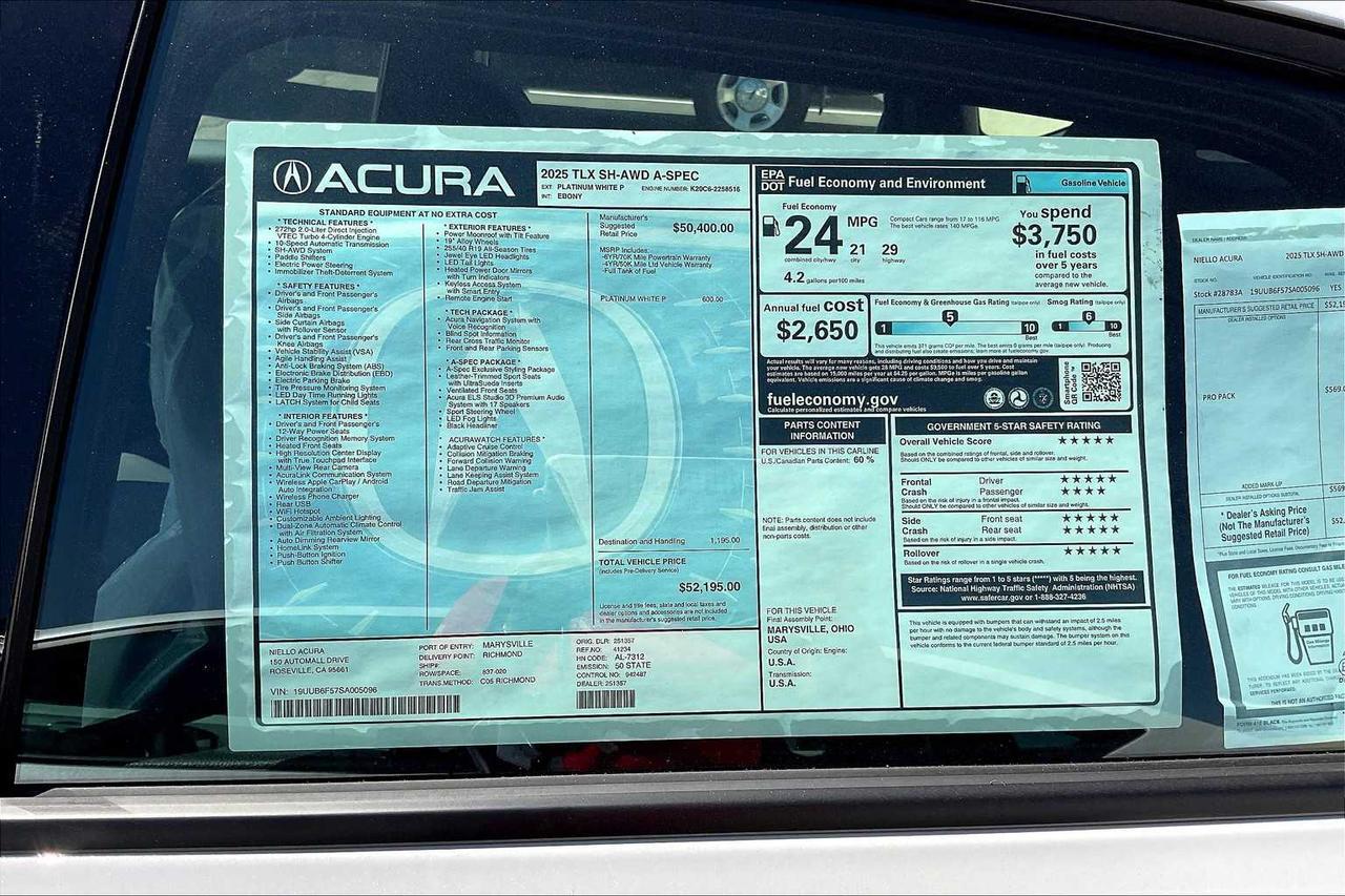 2025 Acura TLX w/A-Spec Package Roseville CA