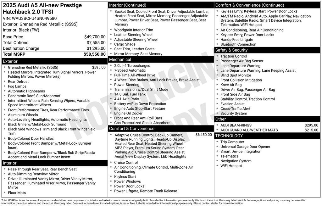 2025 Audi A5 2.0T Prestige Lakeland FL