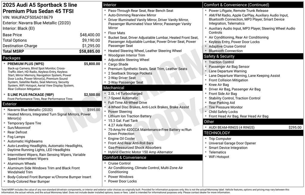 2025 Audi A5 Sportback 45 S line Premium Plus Lakeland FL