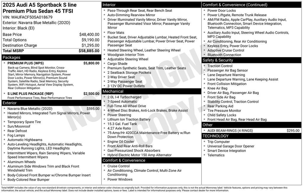 2025 Audi A5 Sportback 45 S line Premium Plus Lakeland FL