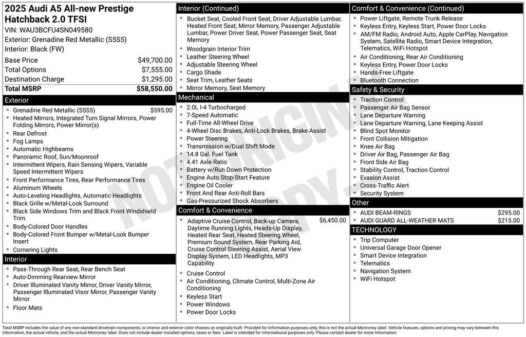 2025 Audi All-new A5 2.0T Prestige Lakeland FL