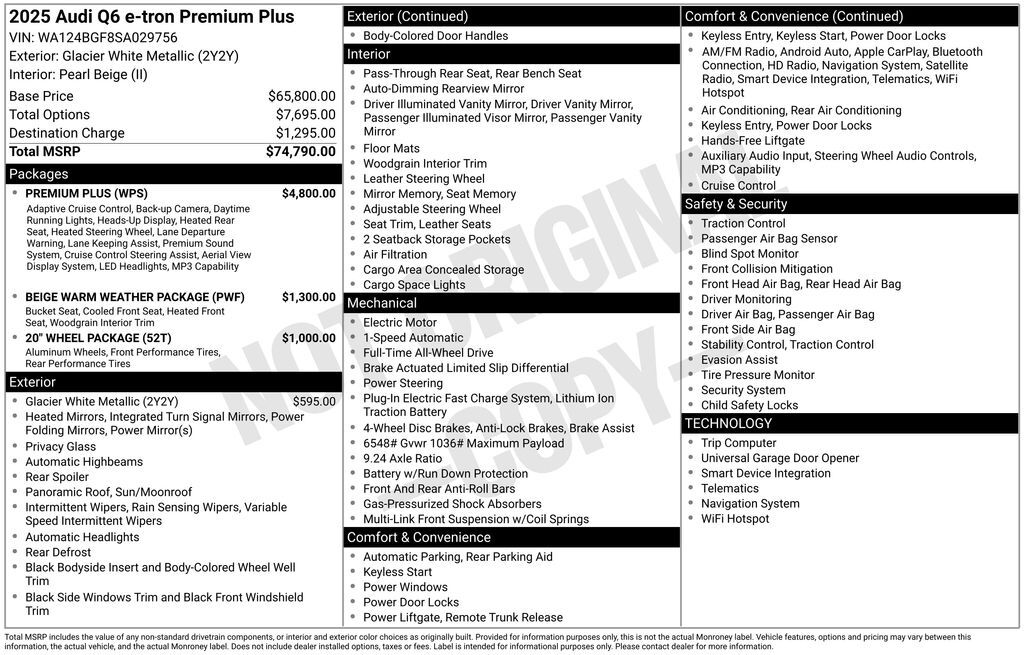 2025 Audi Q6 e-tron Premium Plus Lakeland FL