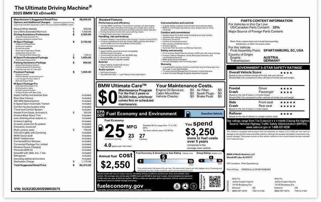 2025 BMW X5 xDrive40i Oklahoma City OK