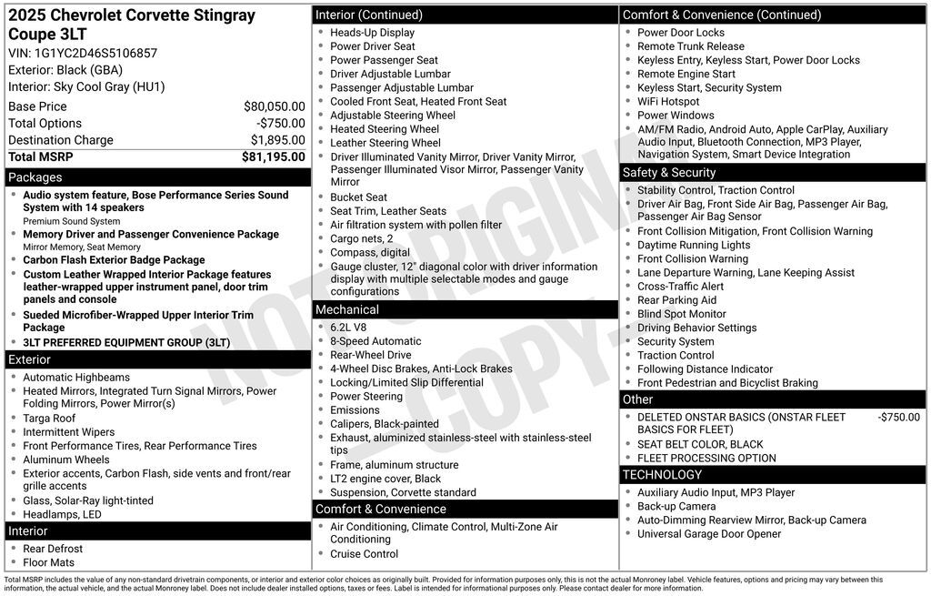 2025 Chevrolet Corvette Stingray Lakeland FL