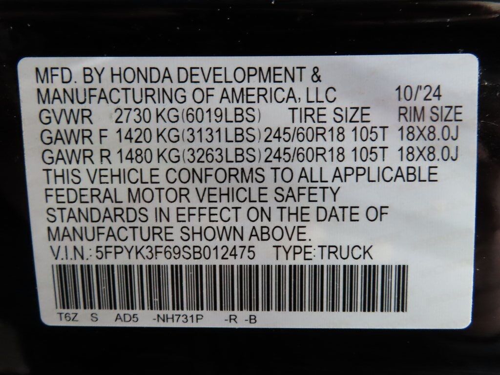 2025 Honda Ridgeline 4x4 Crew Cab TrailSport Fond du Lac WI