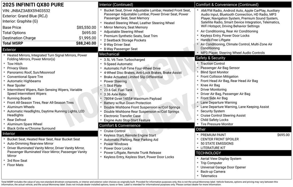 2025 INFINITI QX80 PURE Lakeland FL