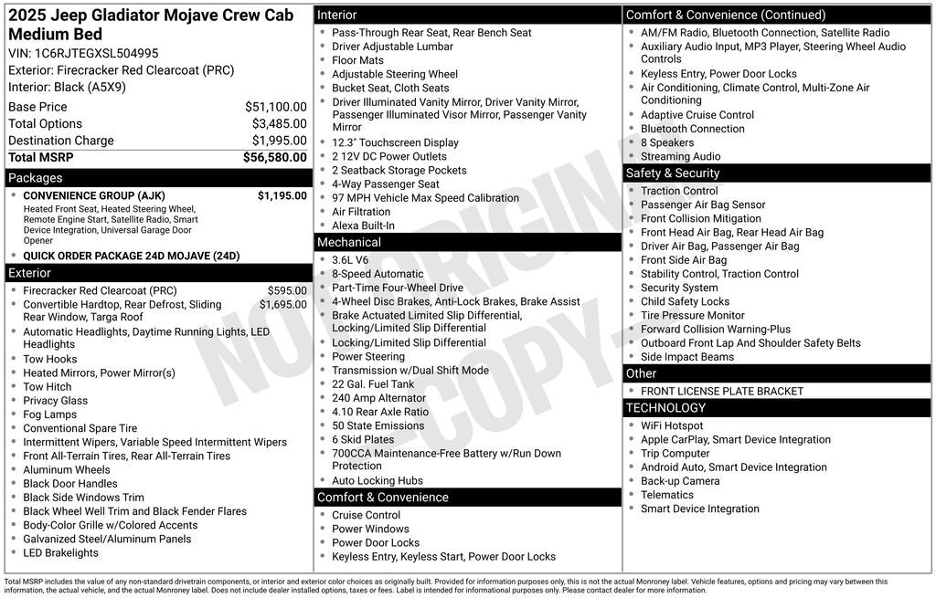 2025 Jeep Gladiator Mojave Lakeland FL