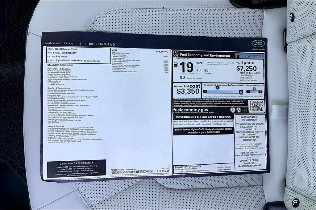 2025 Land Rover Defender 110 S San Jose CA