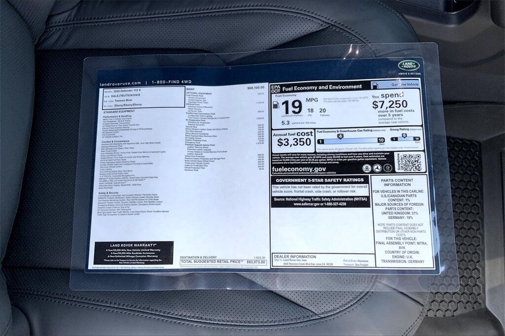 2025 Land Rover Defender 110 S San Jose CA