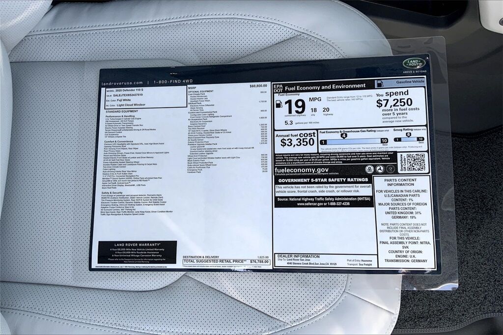 2025 Land Rover Defender 110 S San Jose CA