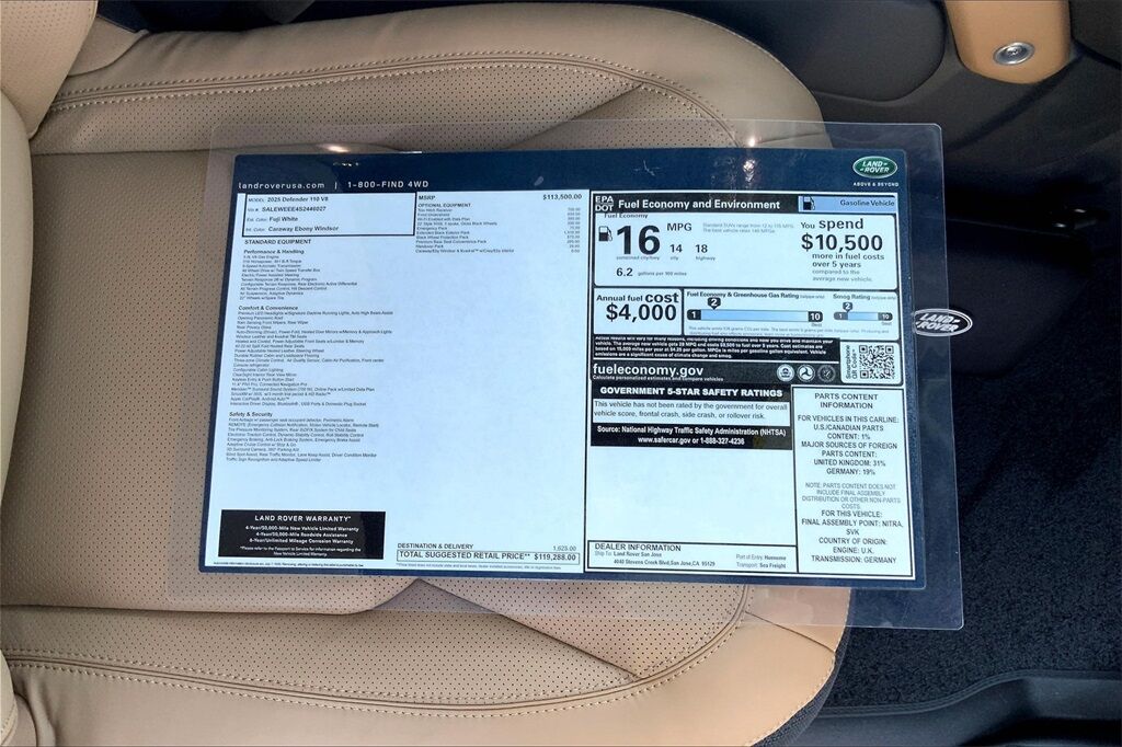 2025 Land Rover Defender 110 V8 San Jose CA