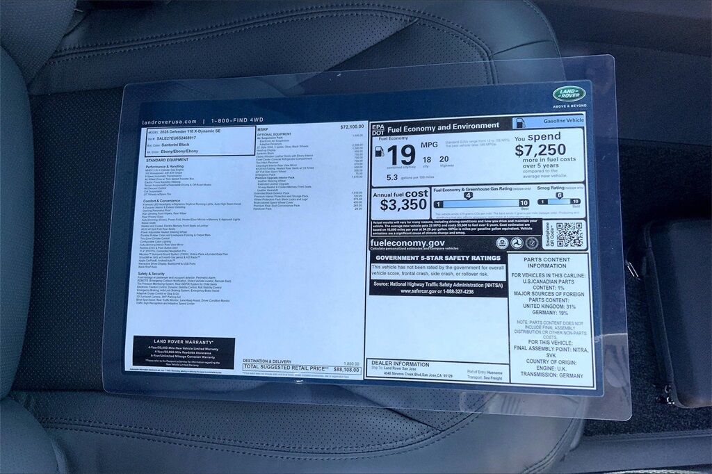 2025 Land Rover Defender 110 X-Dynamic SE San Jose CA