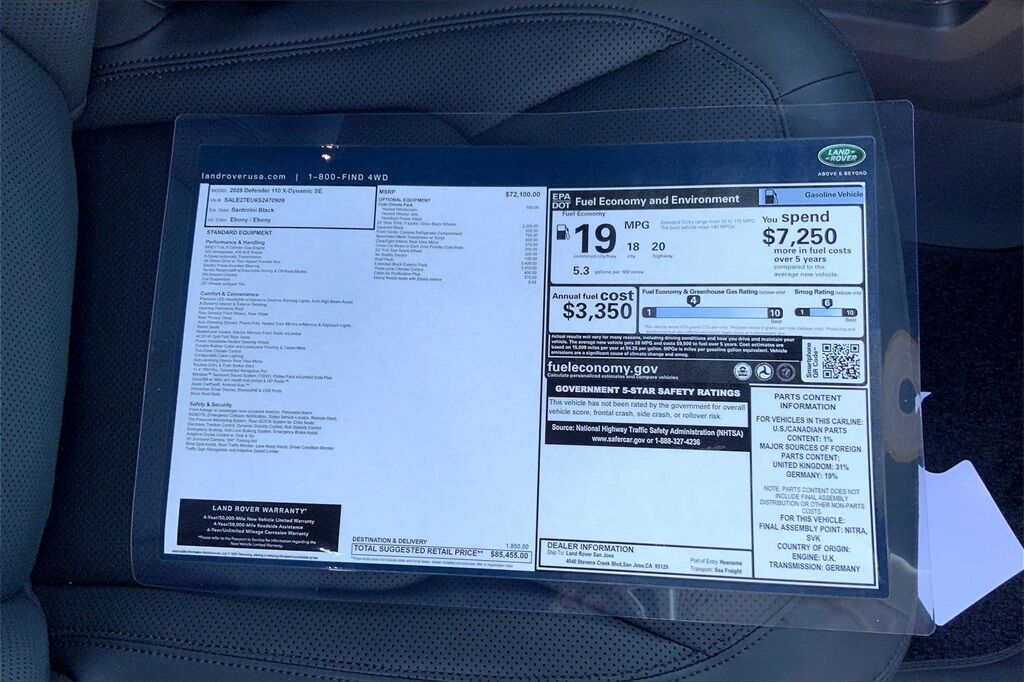 2025 Land Rover Defender 110 X-Dynamic SE San Jose CA