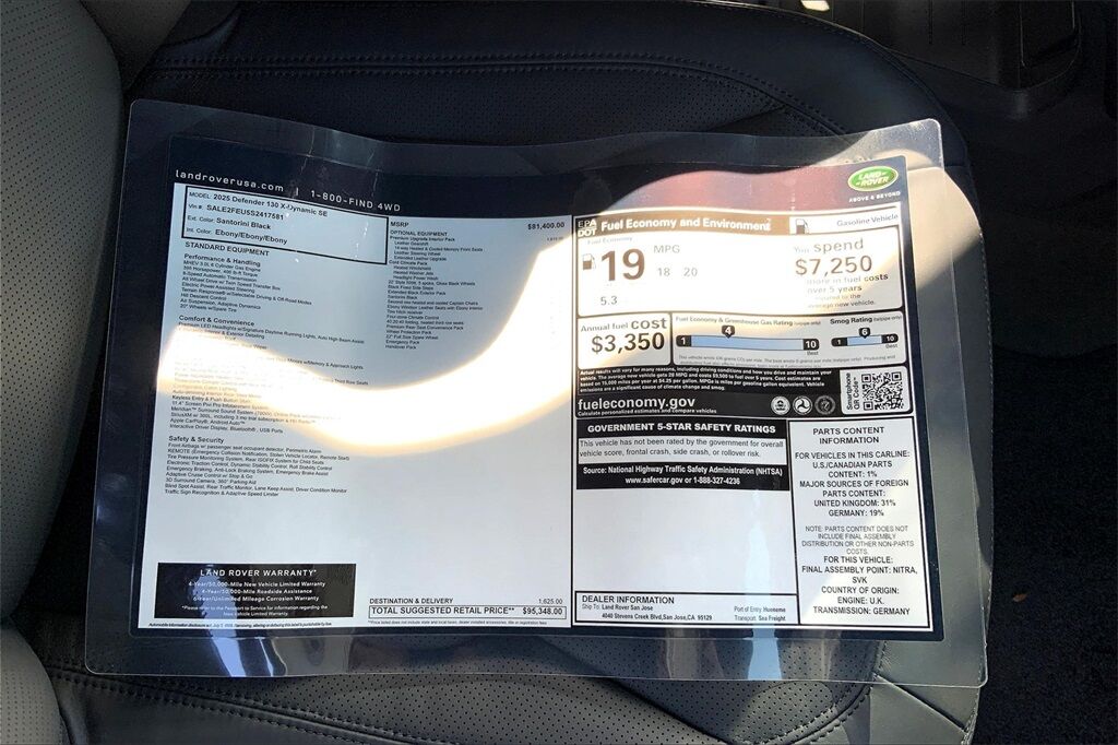 2025 Land Rover Defender 130 X-Dynamic SE San Jose CA