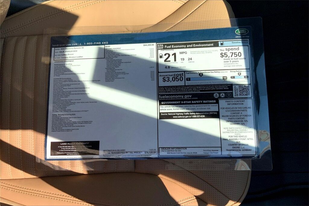 2025 Land Rover Discovery Dynamic SE San Jose CA