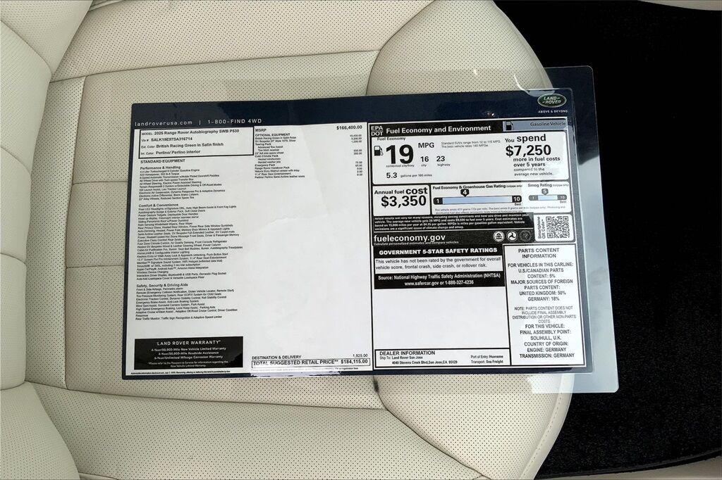 2025 Land Rover Range Rover Autobiography San Jose CA