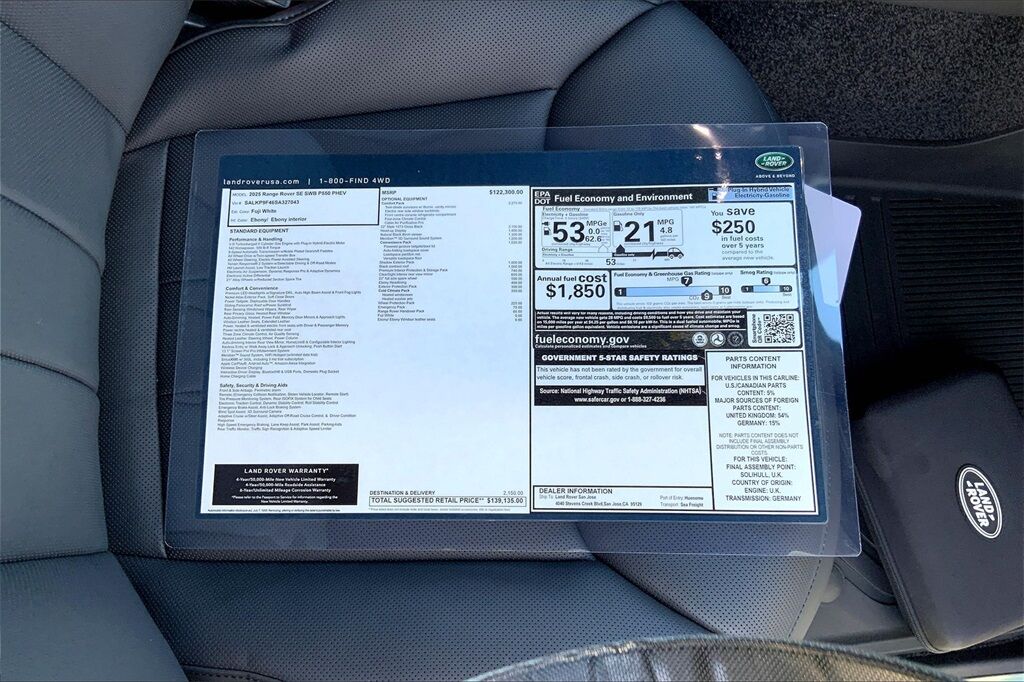 2025 Land Rover Range Rover Plug-In Hybrid SE San Jose CA