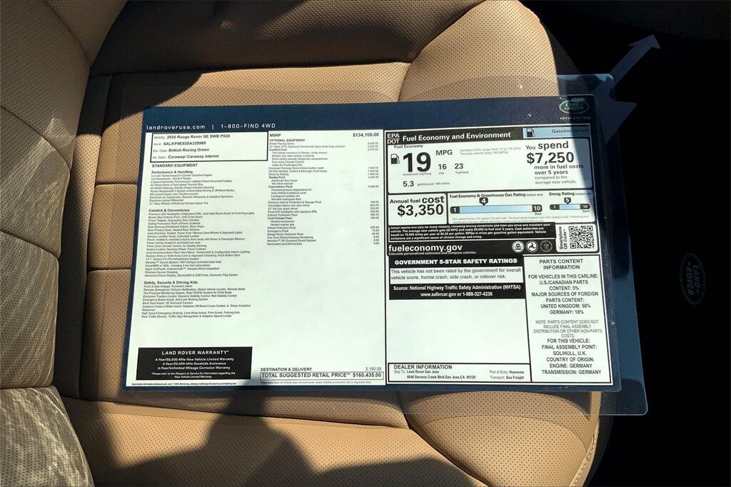 2025 Land Rover Range Rover SE San Jose CA