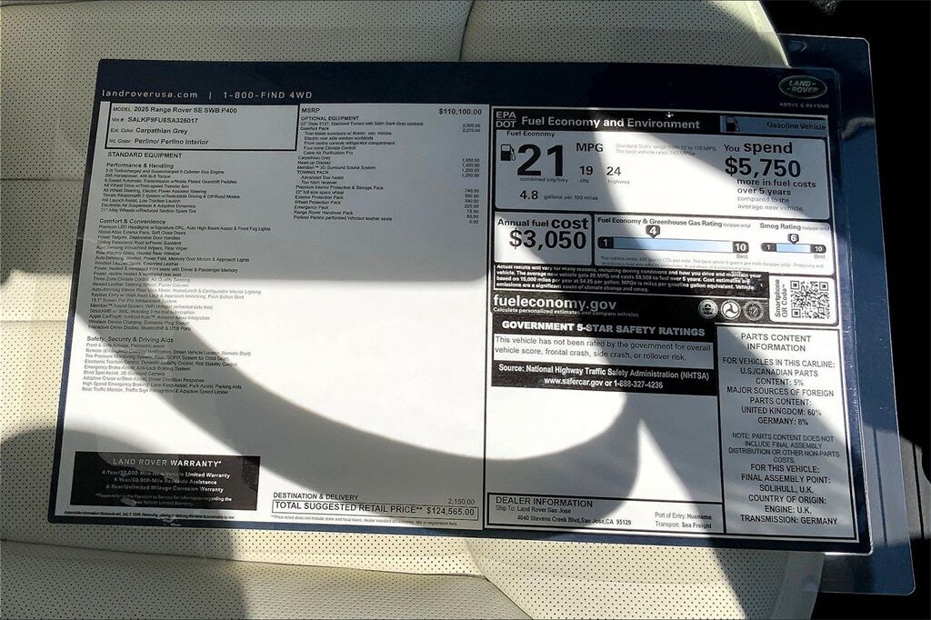 2025 Land Rover Range Rover SE San Jose CA