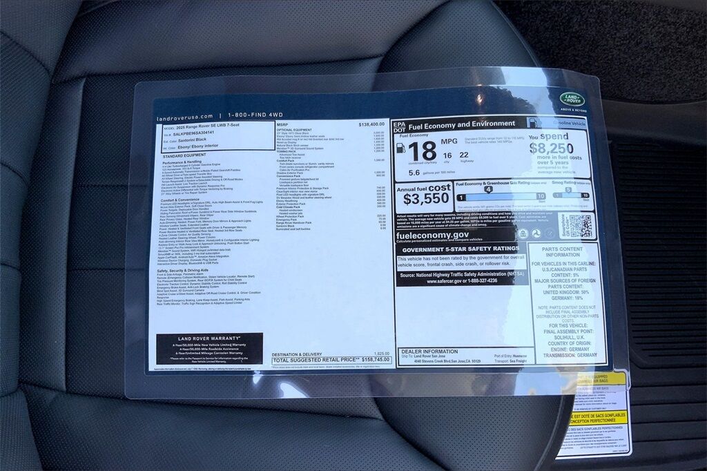 2025 Land Rover Range Rover SE San Jose CA