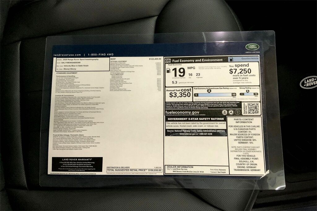 2025 Land Rover Range Rover Sport Autobiography San Jose CA