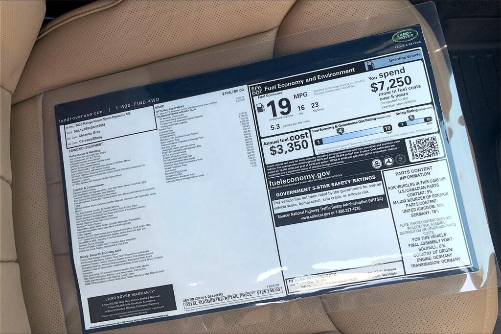 2025 Land Rover Range Rover Sport Dynamic SE San Jose CA