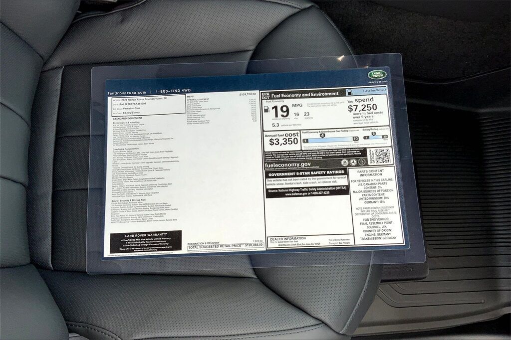 2025 Land Rover Range Rover Sport Dynamic SE San Jose CA